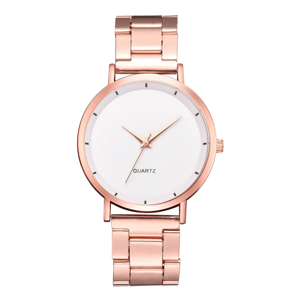 TrenLux Wear Women's Rose Gold Stainless Steel Fashion Business Quartz Wristwatch