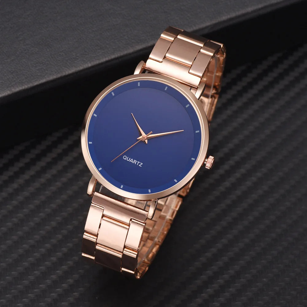TrenLux Wear Women's Rose Gold Stainless Steel Fashion Business Quartz Wristwatch