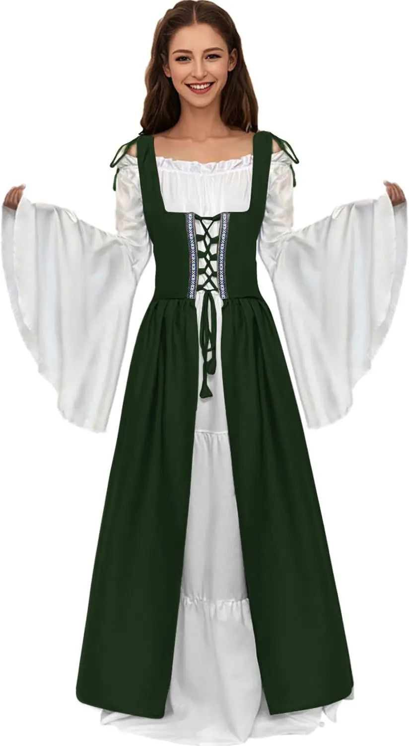 TrenLux Wear Women's Polyester Medieval Renaissance Faire Costume Dress
