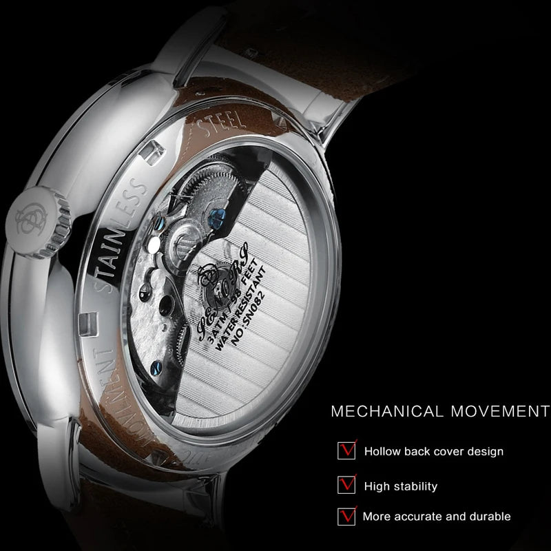 TrenLux Wear Men's Luxury Automatic Mechanical Military Style Waterproof Wristwatch