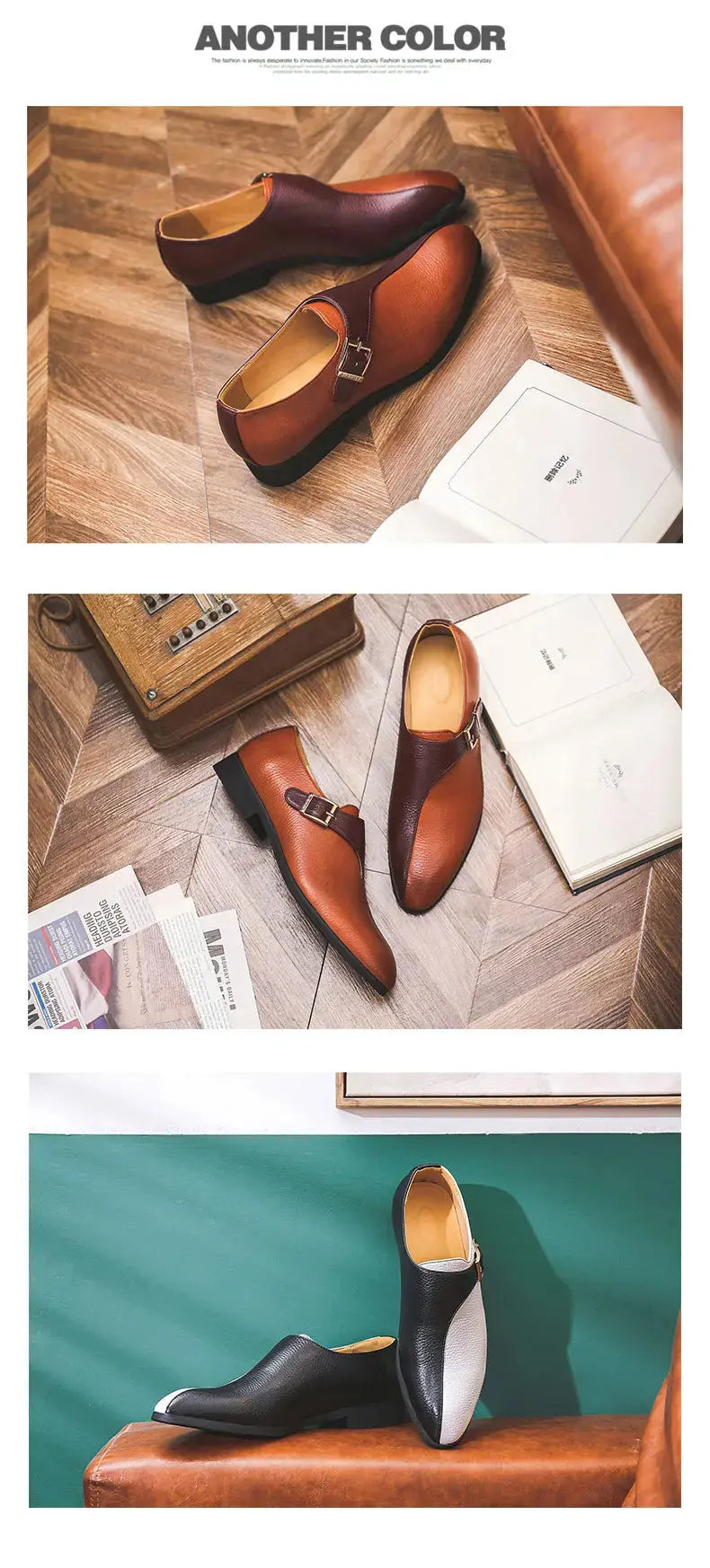 High Quality Patchwork Leather Shoes For Men British Style Yuppie Office Formal Leather Men Social Business Men's Dress Shoes TrenLux Wear