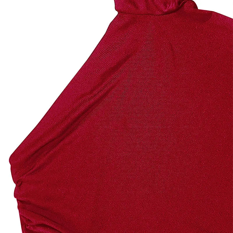 TrenLux Wear Women's Polyester-Elastane Knit One-Shoulder Backless Slim Club Dress
