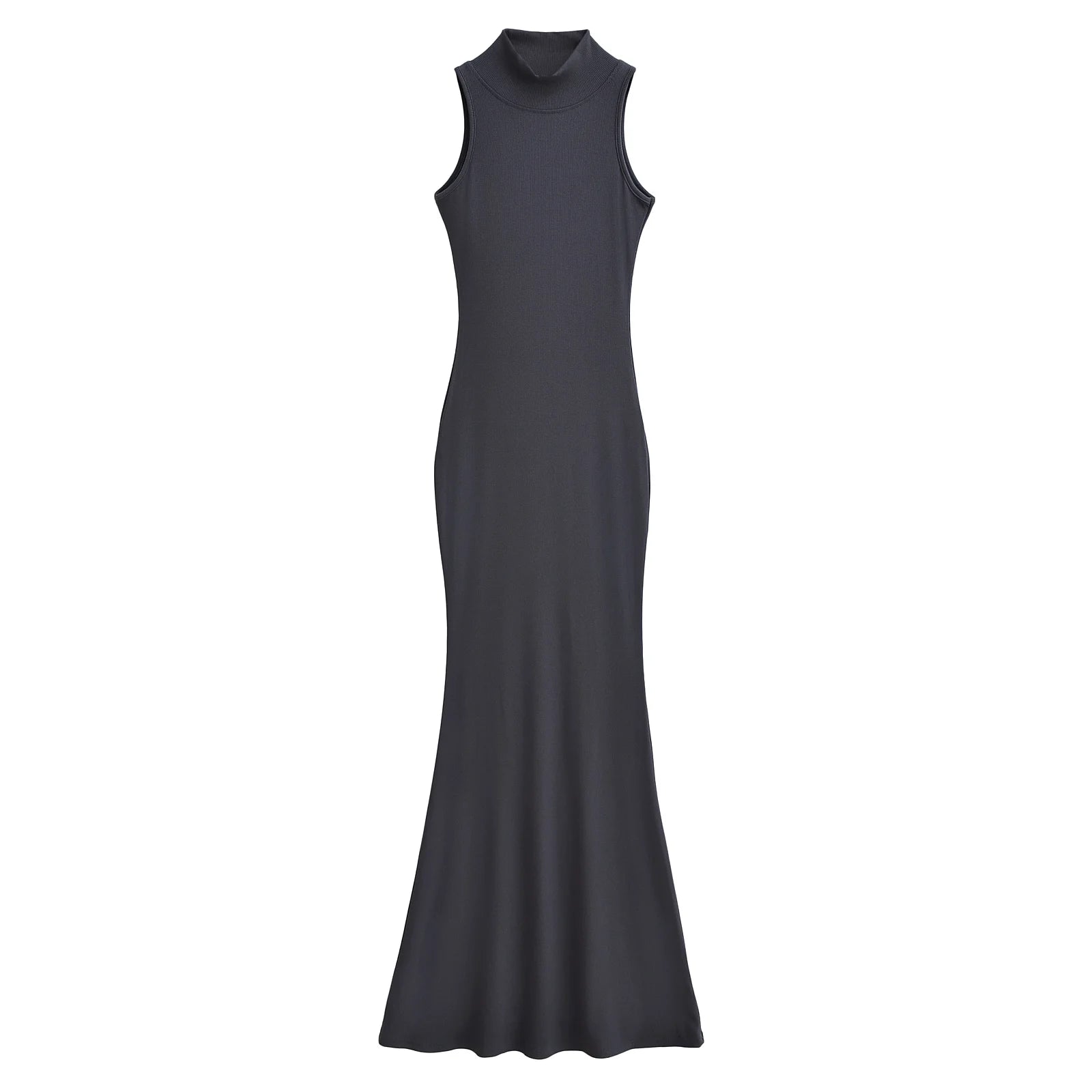 TrenLux Wear Women's Knit Turtleneck Bodycon Ankle-Length Maxi Dress