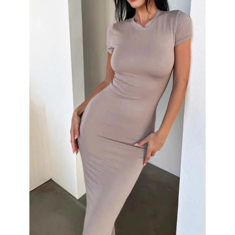 TrenLux Wear Women's Polyester-Elastane Long Sleeve Bodycon Floor-Length Evening Dress