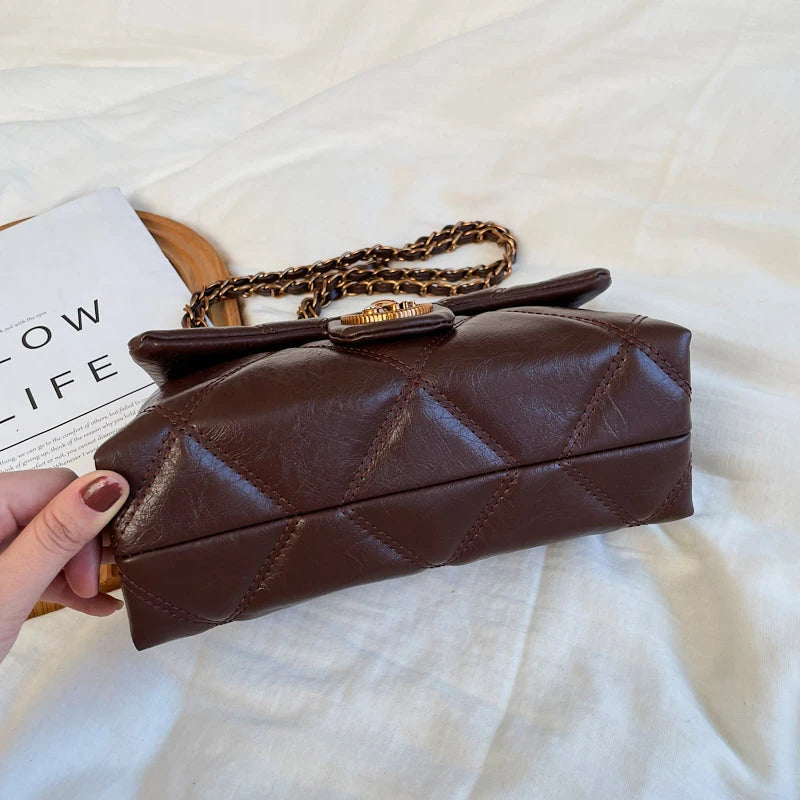 TrenLux Wear Women's Luxury Lingge Pattern PU Leather Designer Underarm Crossbody Shoulder Handbag
