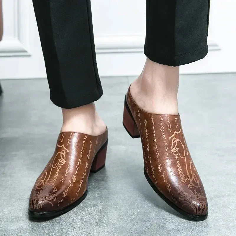 Men's Shoes High Quality Leather Casual Slippers Men Baotou Slippers Classic Slip-On Loafers Casual Leather Shoes Zapatos Hombre TrenLux Wear