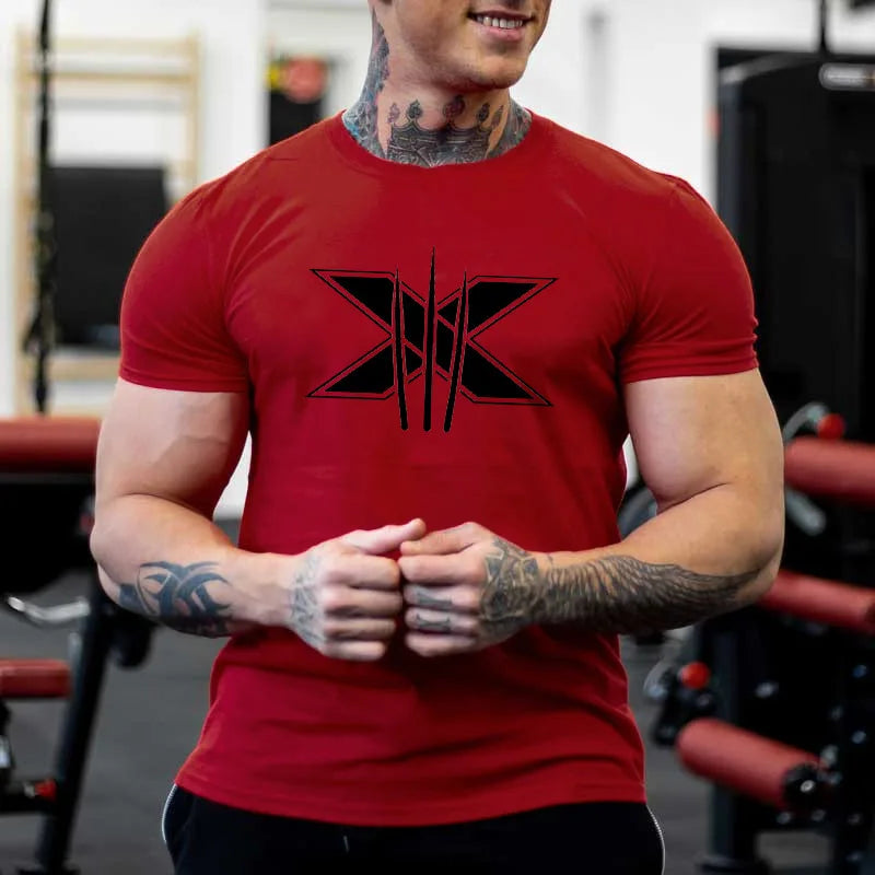 TrenLux Wear Men's Cotton-Elastane Bodybuilding Graphic Gym Streetwear T-Shirt