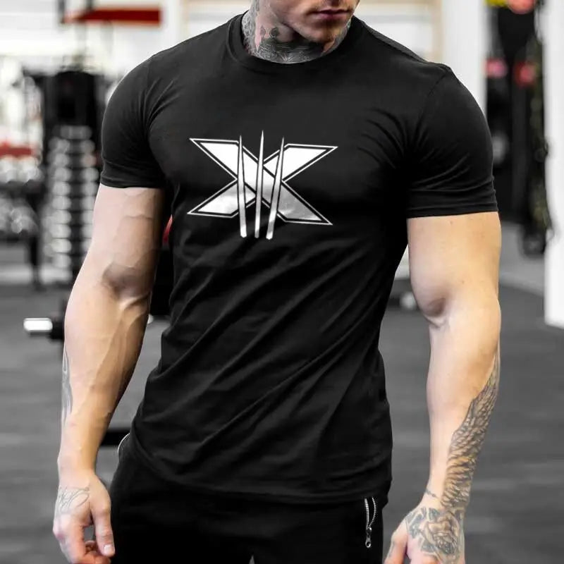 TrenLux Wear Men's Cotton-Elastane Bodybuilding Graphic Gym Streetwear T-Shirt