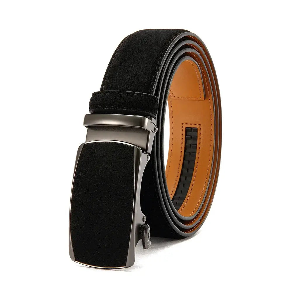 Men's Genuine Leather Belt — Automatic Buckle Adjustable Business Waistband (28–46") TrenLux Wear