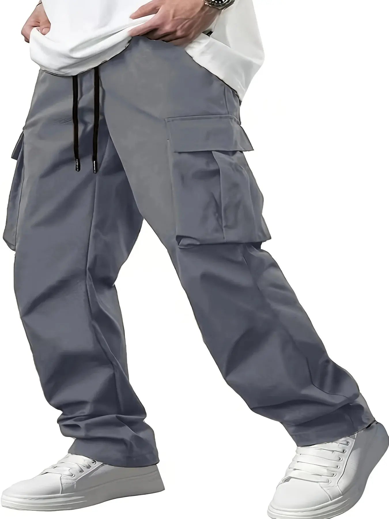 2025new men's workwear pants, European and American men's loose straight casual pants, men's workwear pocket pants Shop1103751257 Store