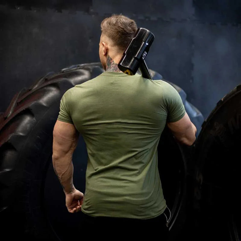 TrenLux Wear Men's Cotton-Elastane Bodybuilding Graphic Gym Streetwear T-Shirt
