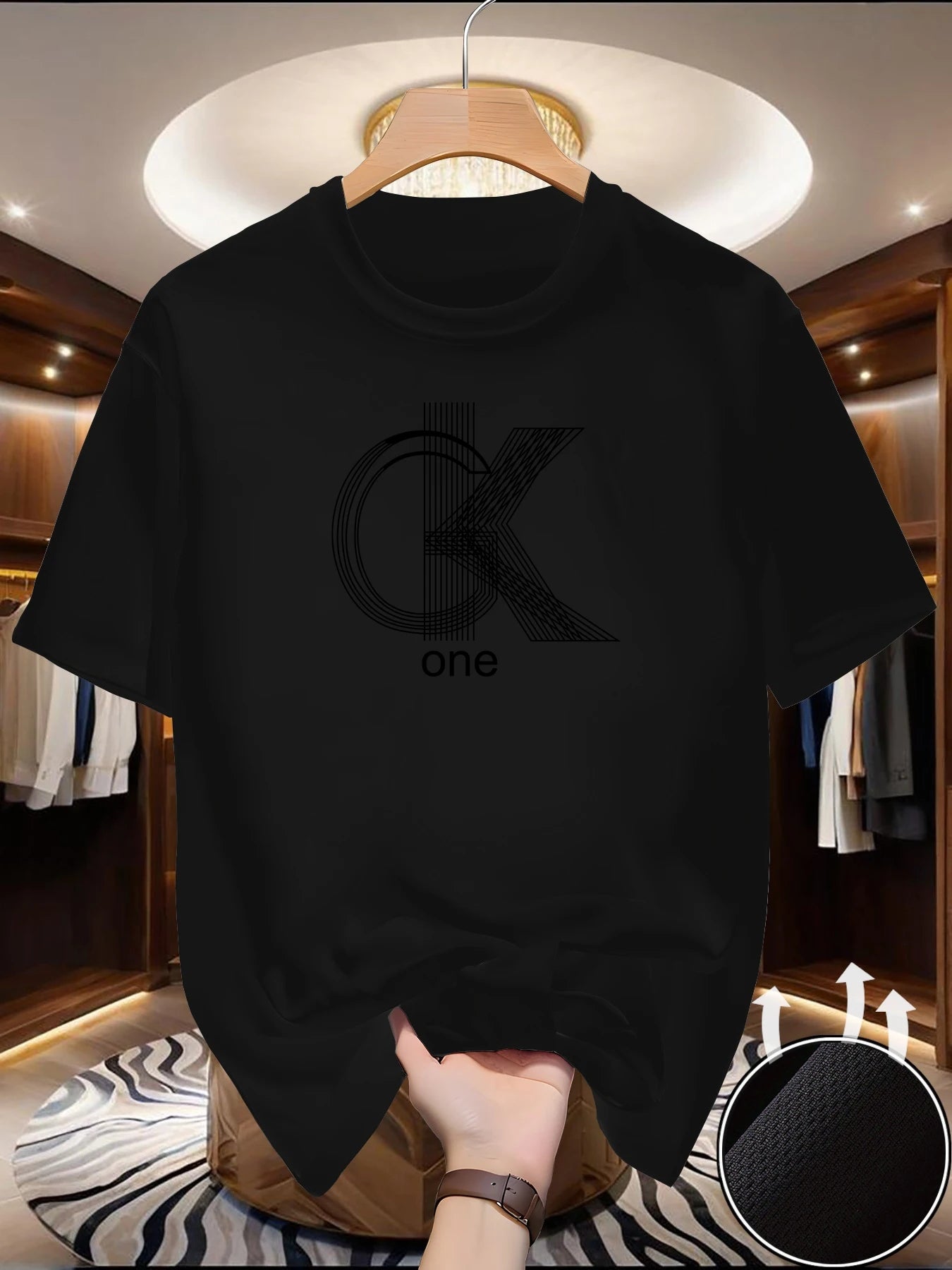 TrenLux Wear Men's Polyester Knit Graphic Print Crew Neck Casual T-Shirt