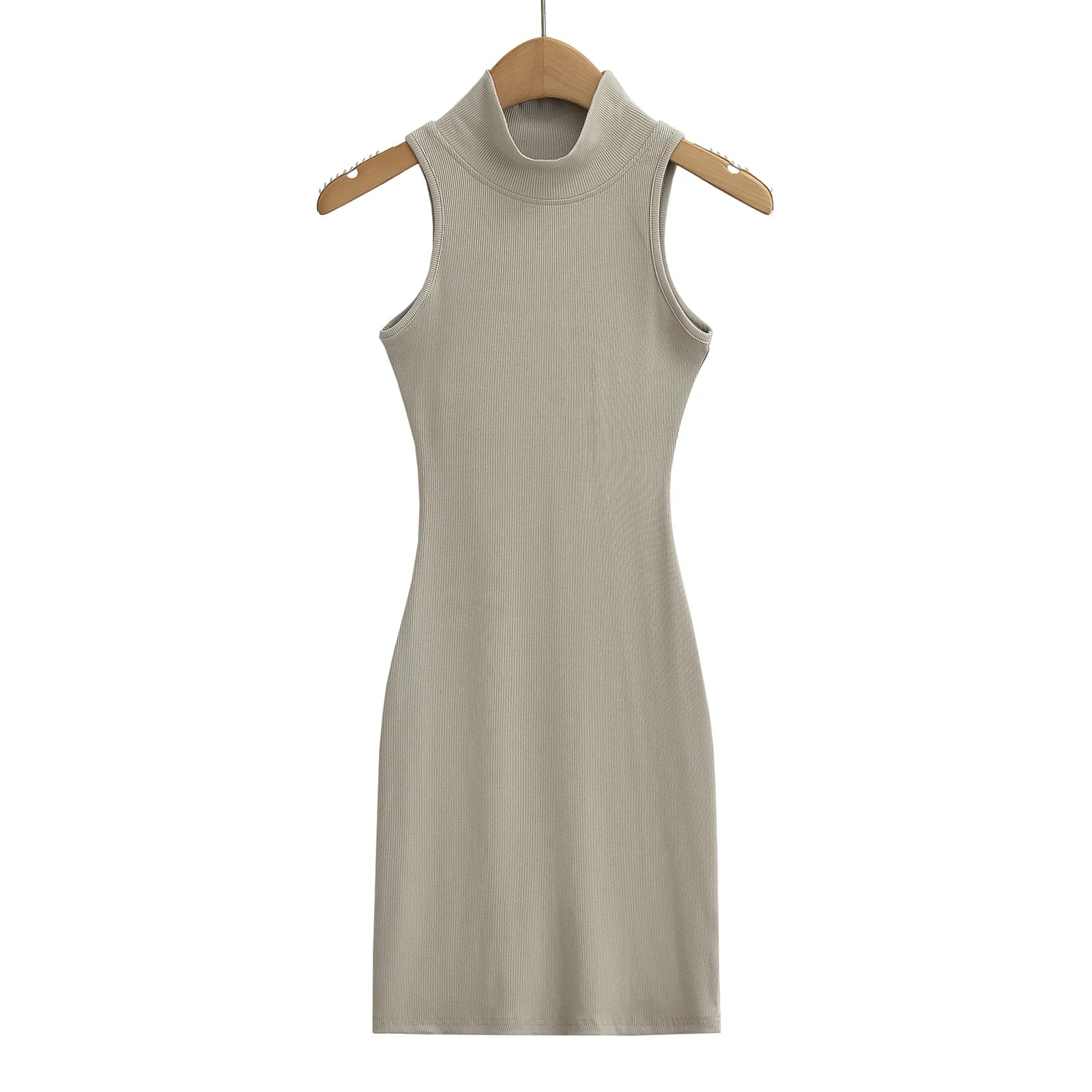 TrenLux Wear Women's Knit Turtleneck Bodycon Ankle-Length Maxi Dress