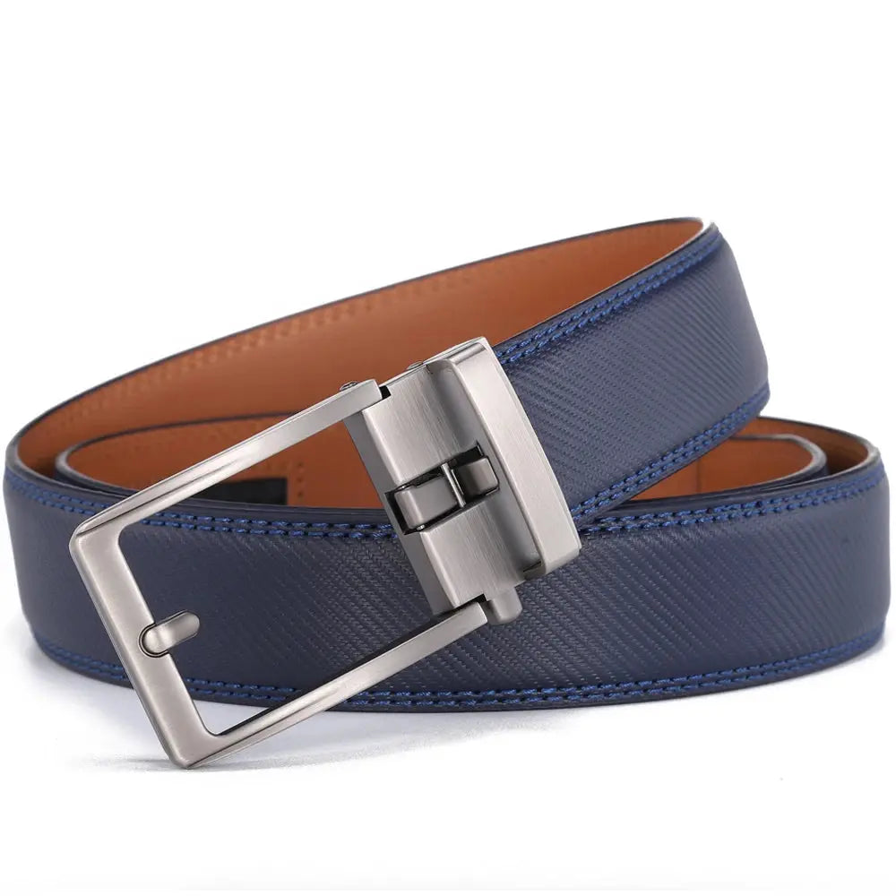 Men's Leather Belt — Automatic Buckle Carbon Fibre Pattern Luxury Strap TrenLux Wear