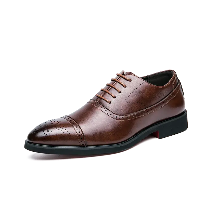 2025 British Style Business Fashionable and Casual Pointed Toe Men's Leather Shoes TrenLux Wear