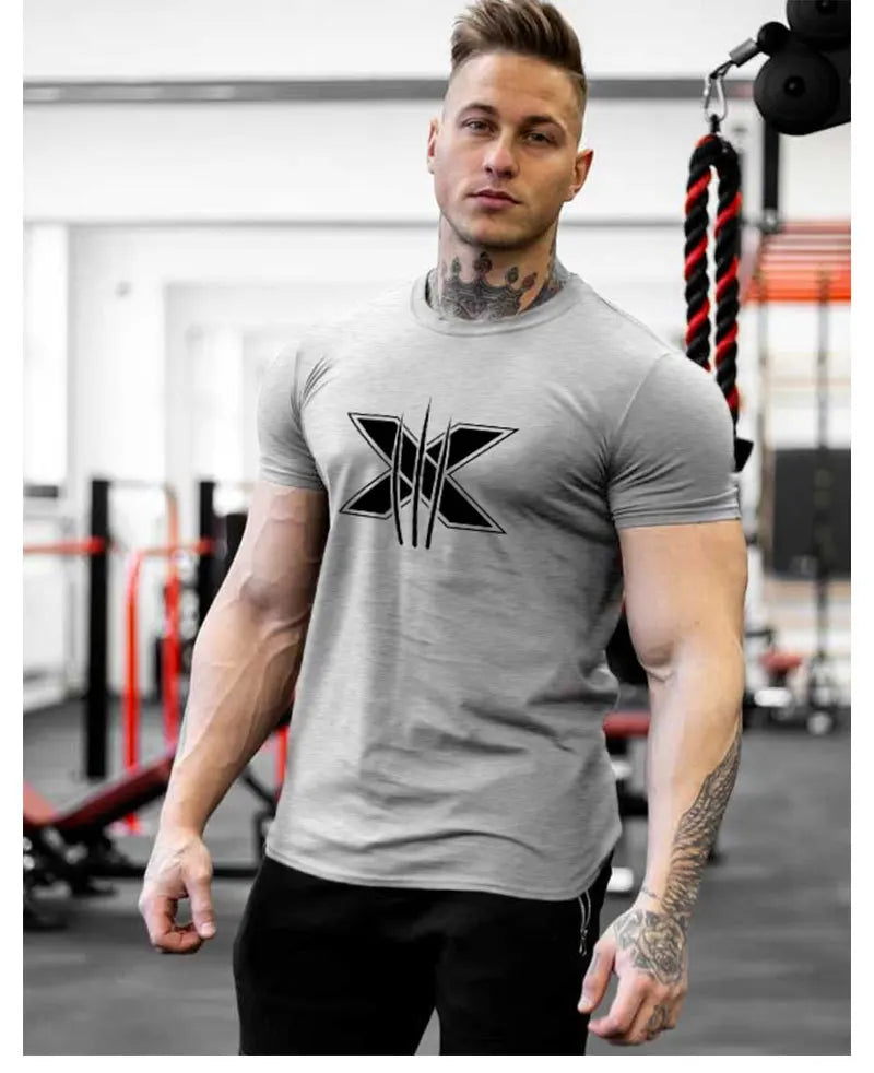 TrenLux Wear Men's Cotton-Elastane Bodybuilding Graphic Gym Streetwear T-Shirt