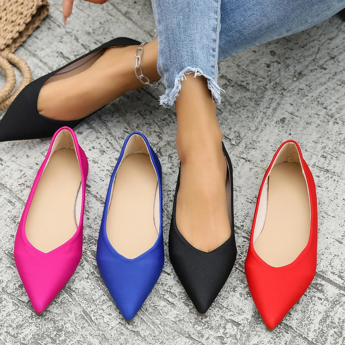TrenLux Wear Women's Plus Size Lightweight Slip-On Ballet Flat Comfortable Work Shoes