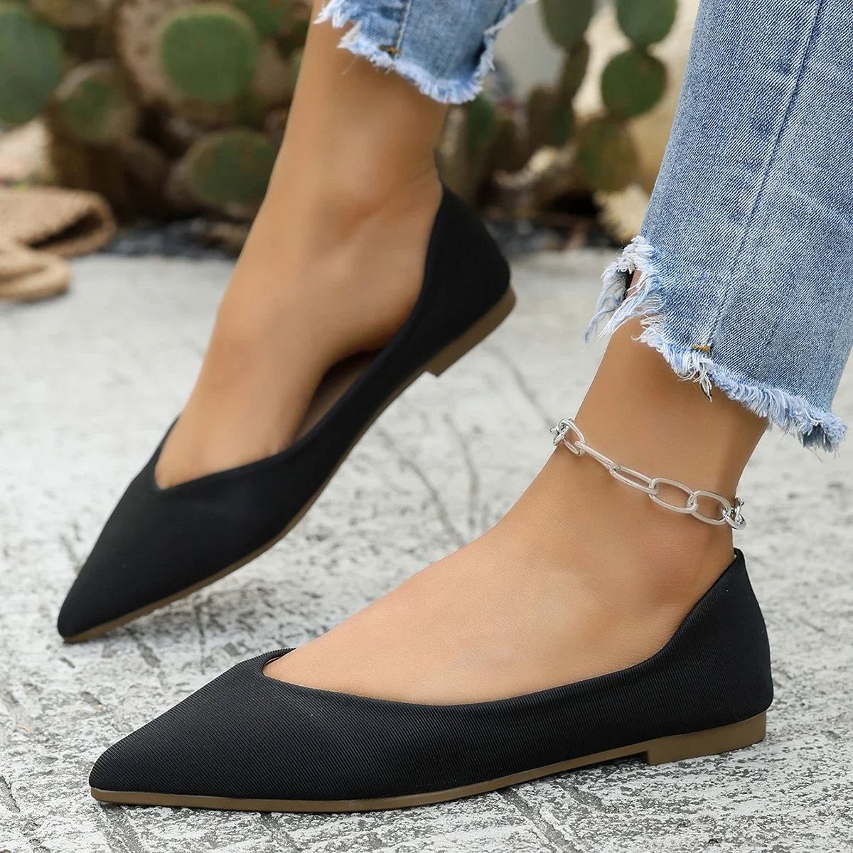 TrenLux Wear Women's Plus Size Lightweight Slip-On Ballet Flat Comfortable Work Shoes
