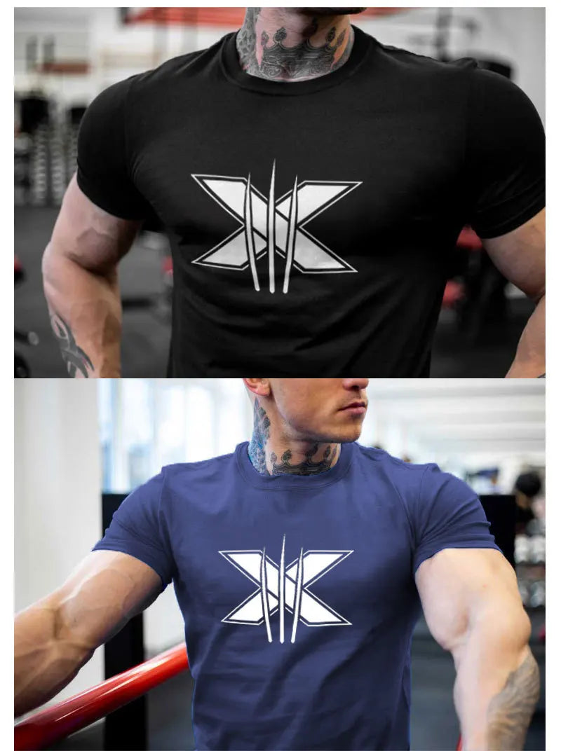 TrenLux Wear Men's Cotton-Elastane Bodybuilding Graphic Gym Streetwear T-Shirt