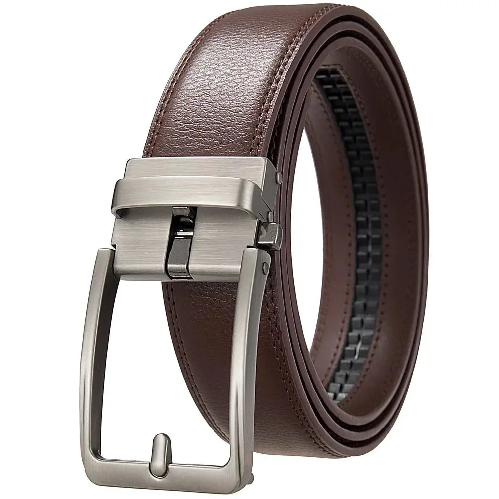 Men's Genuine Leather Belt — Automatic Buckle Luxury Designer Jeans Waistband TrenLux Wear
