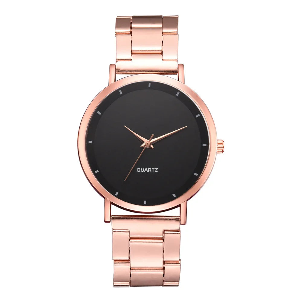 TrenLux Wear Women's Rose Gold Stainless Steel Fashion Business Quartz Wristwatch