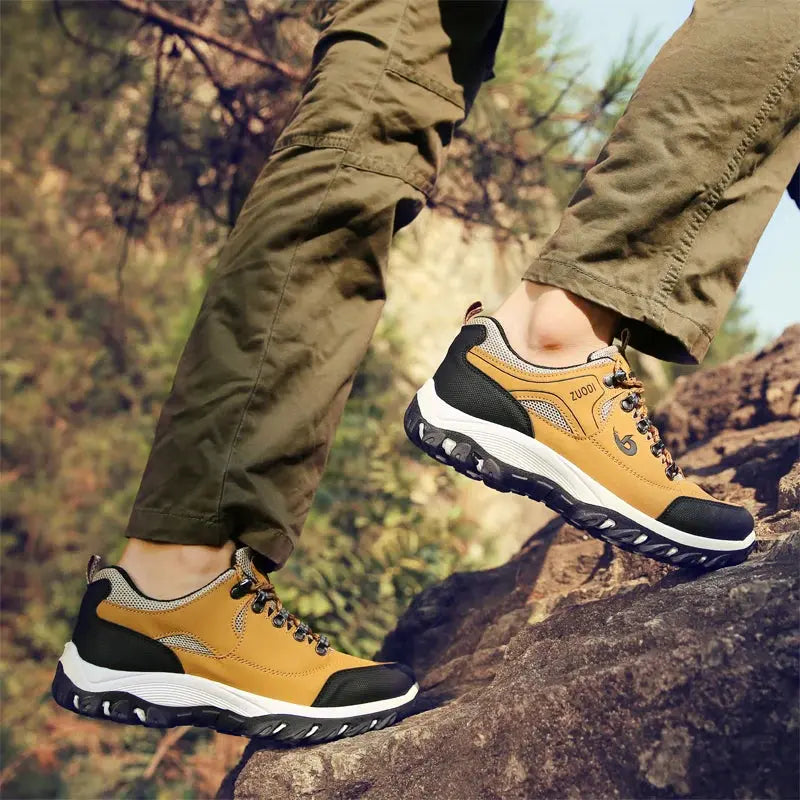 Men's Leather Casual Sport Sneakers — Lightweight Walking Shoes The Glow Collective