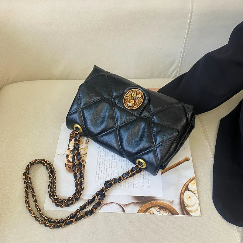 TrenLux Wear Women's Luxury Lingge Pattern PU Leather Designer Underarm Crossbody Shoulder Handbag