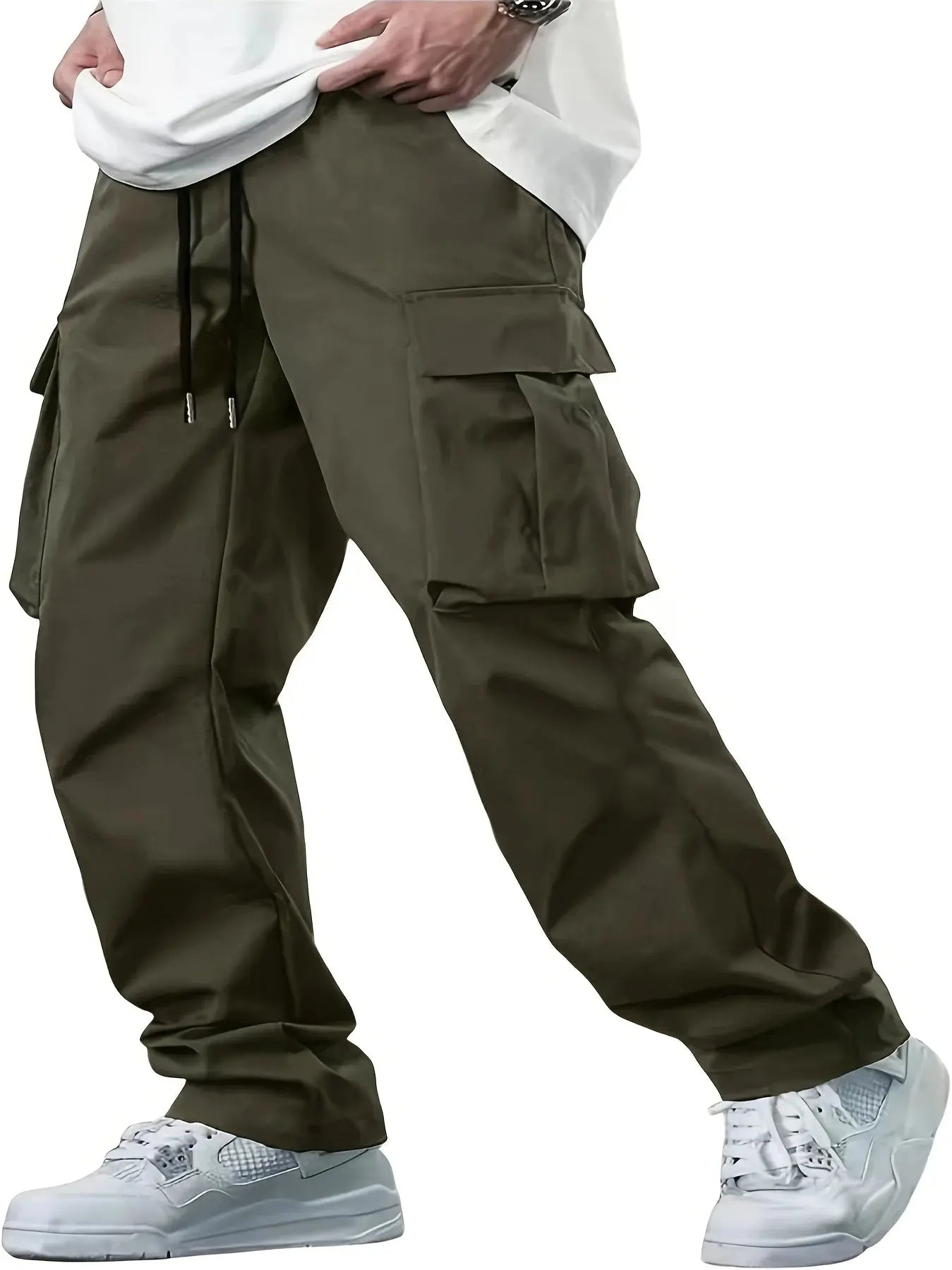 2025new men's workwear pants, European and American men's loose straight casual pants, men's workwear pocket pants Shop1103751257 Store