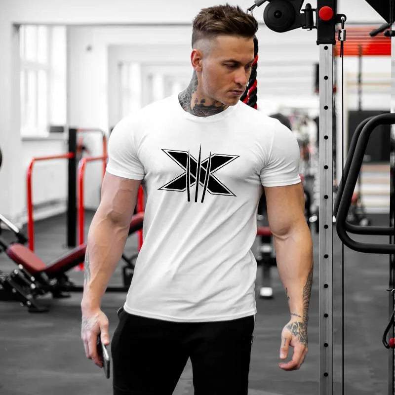 TrenLux Wear Men's Cotton-Elastane Bodybuilding Graphic Gym Streetwear T-Shirt