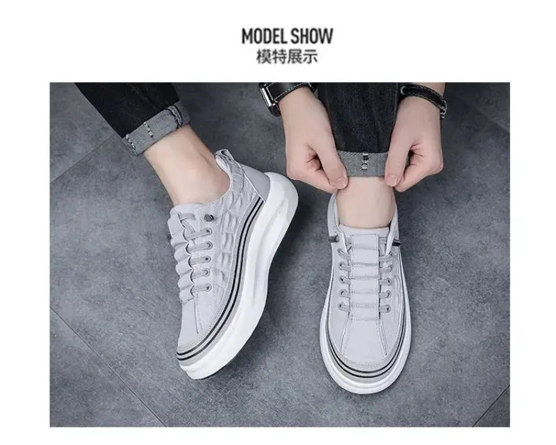 TrenLux Wear Men's Non-Slip Platform Breathable Lace-Up Casual Loafer Sneakers TrenLux Wear