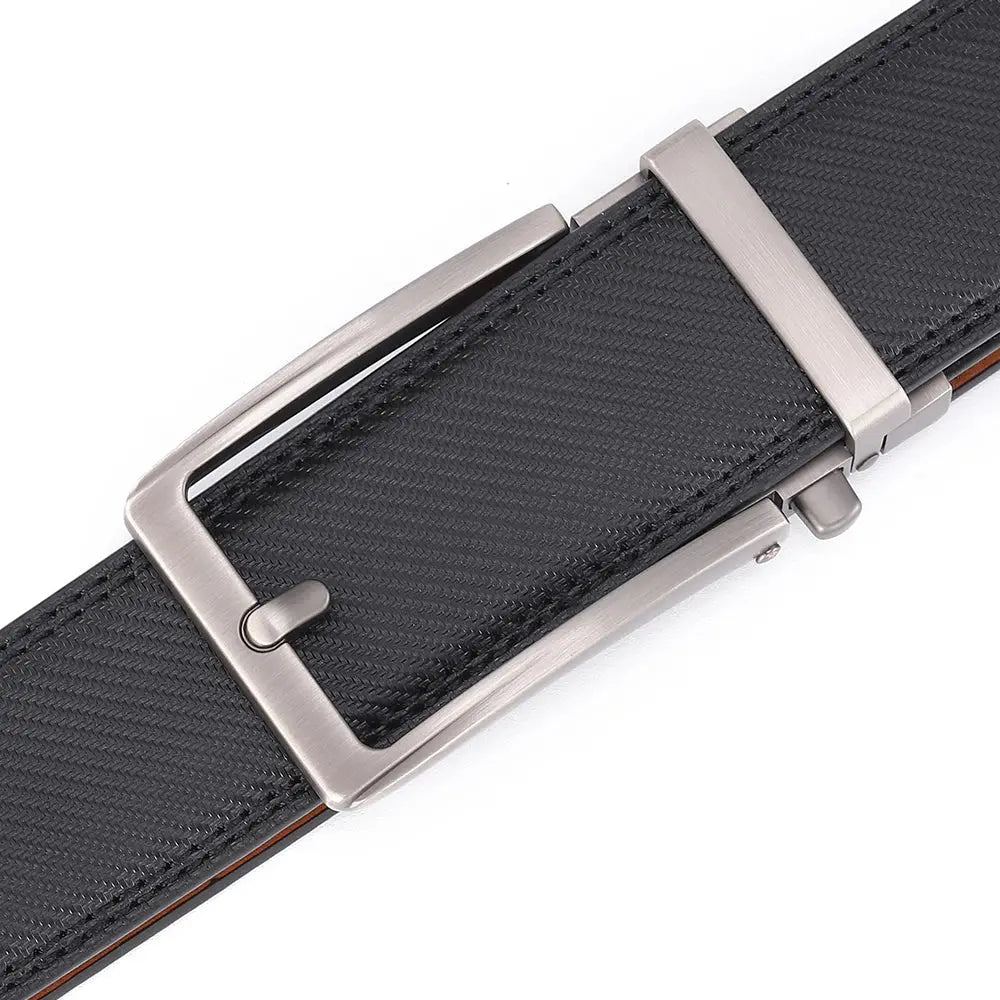 Men's Leather Belt — Automatic Buckle Carbon Fibre Pattern Luxury Strap TrenLux Wear