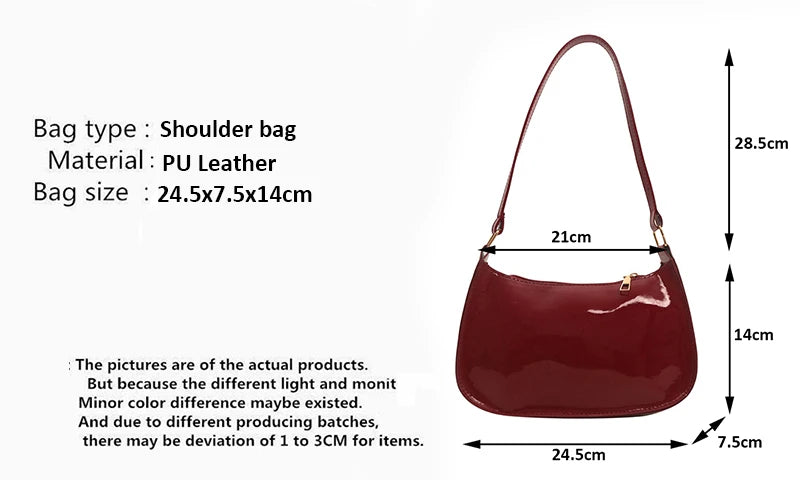 TrenLux Wear Women's PU Leather Solid Colour Cherry Pendant Casual Underarm Shoulder Bag