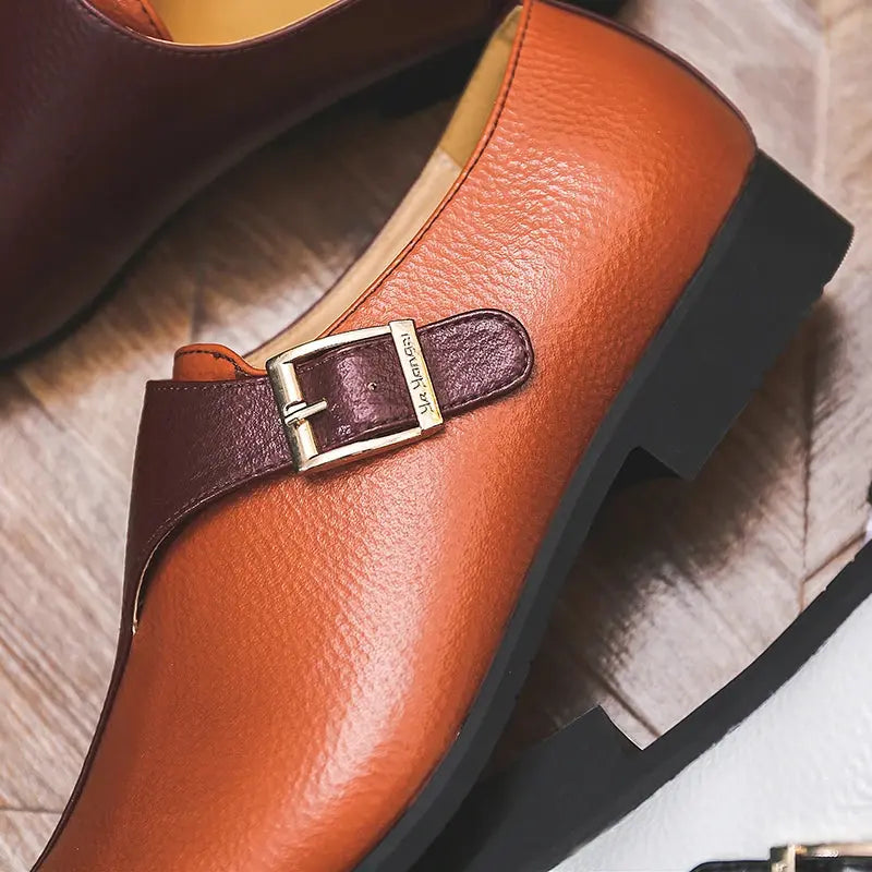 High Quality Patchwork Leather Shoes For Men British Style Yuppie Office Formal Leather Men Social Business Men's Dress Shoes TrenLux Wear