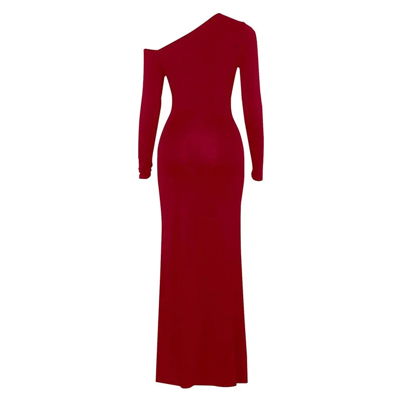 TrenLux Wear Women's Polyester-Elastane Knit One-Shoulder Backless Slim Club Dress