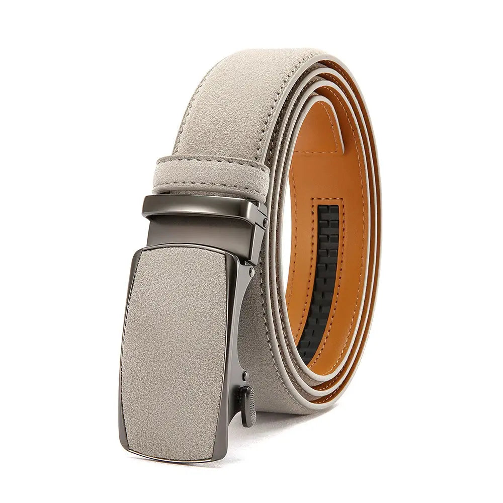 Men's Genuine Leather Belt — Automatic Buckle Adjustable Business Waistband (28–46") TrenLux Wear
