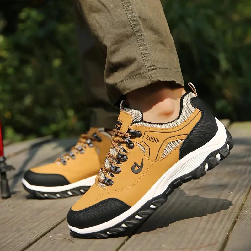 Men's Leather Casual Sport Sneakers — Lightweight Walking Shoes The Glow Collective