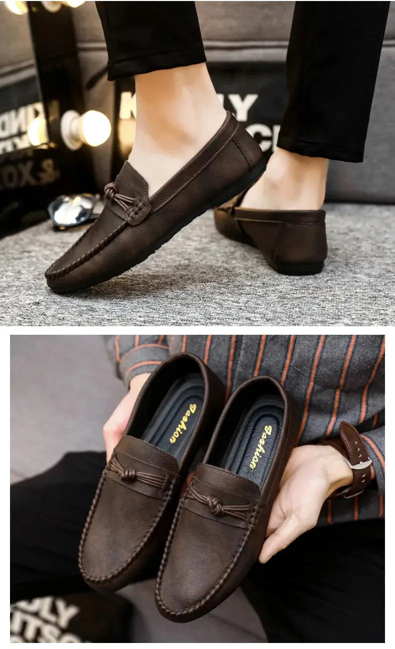 TrenLux Wear Men's Leather Slip-On Moccasin Comfortable Casual Driving Loafers TrenLux Wear
