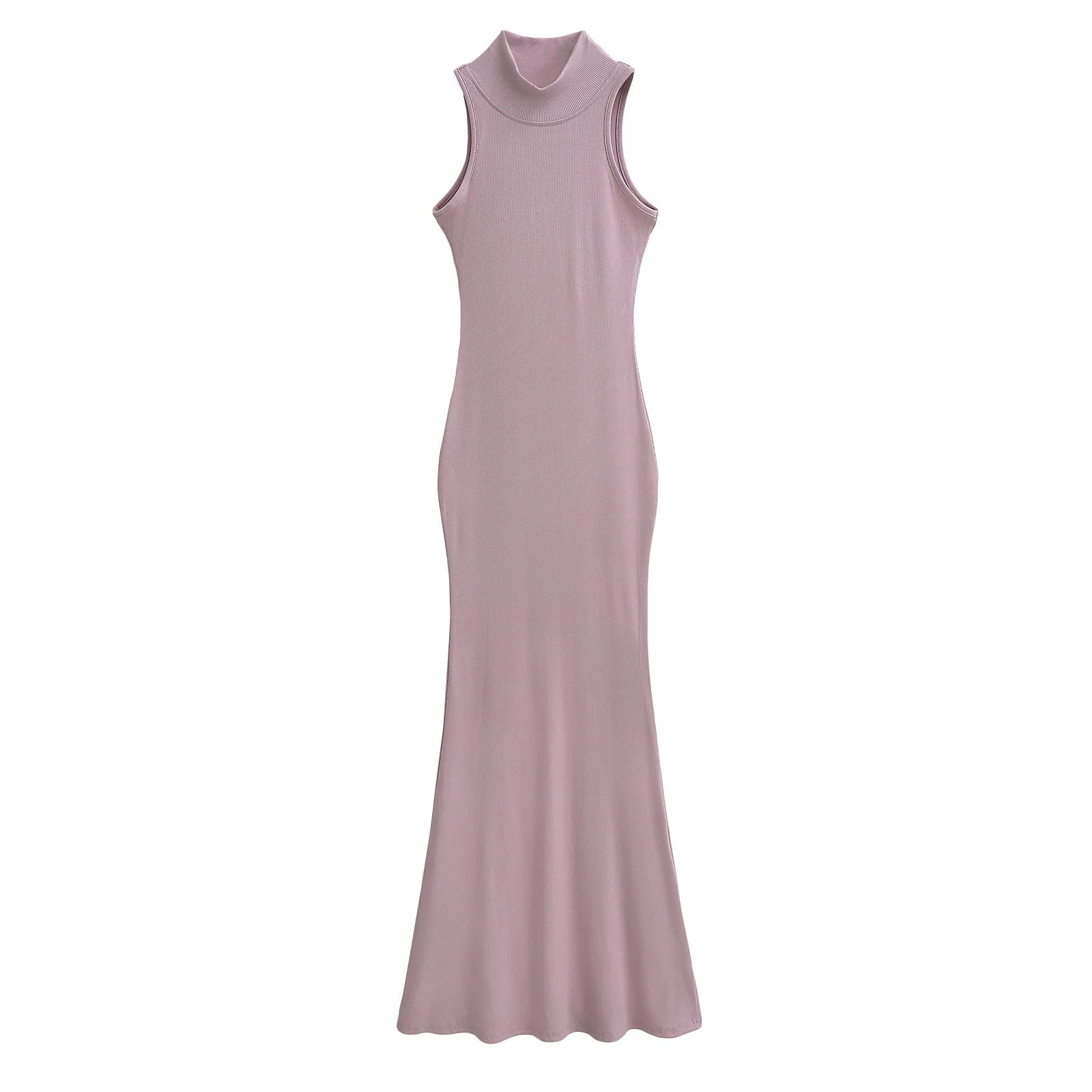 TrenLux Wear Women's Knit Turtleneck Bodycon Ankle-Length Maxi Dress