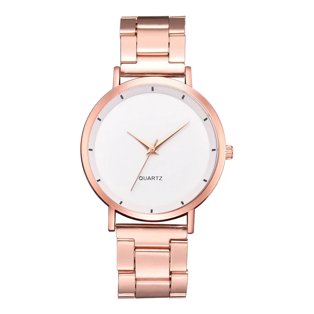 TrenLux Wear Women's Rose Gold Stainless Steel Fashion Business Quartz Wristwatch