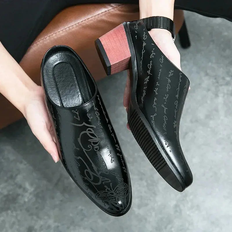 Men's Shoes High Quality Leather Casual Slippers Men Baotou Slippers Classic Slip-On Loafers Casual Leather Shoes Zapatos Hombre TrenLux Wear