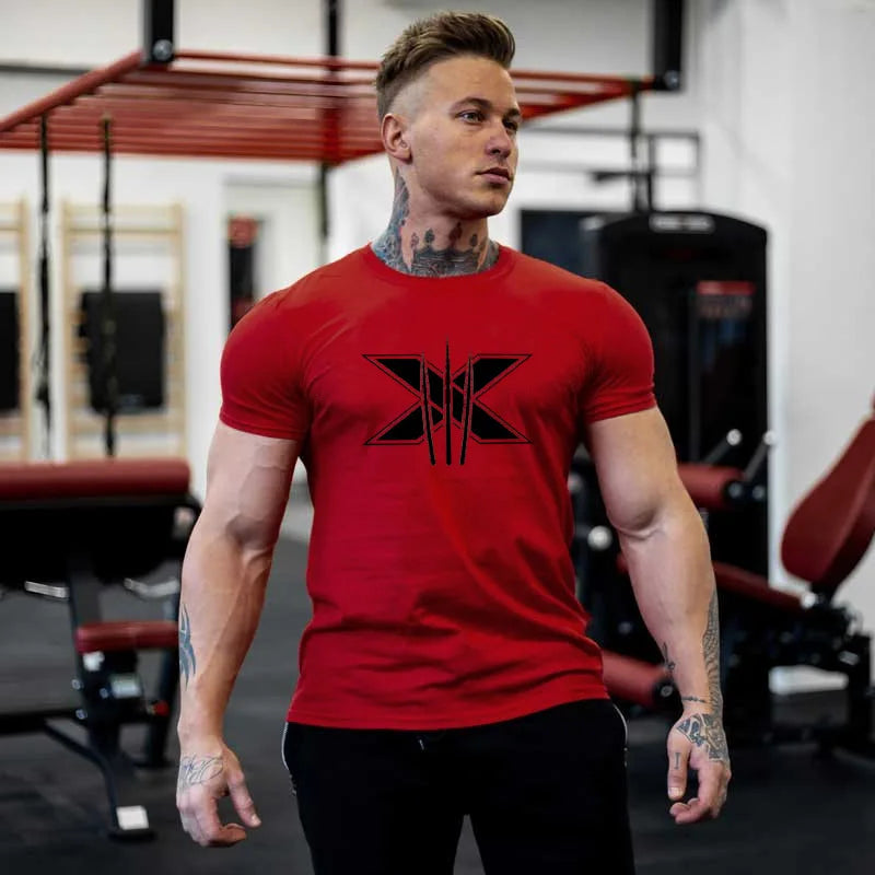 TrenLux Wear Men's Cotton-Elastane Bodybuilding Graphic Gym Streetwear T-Shirt
