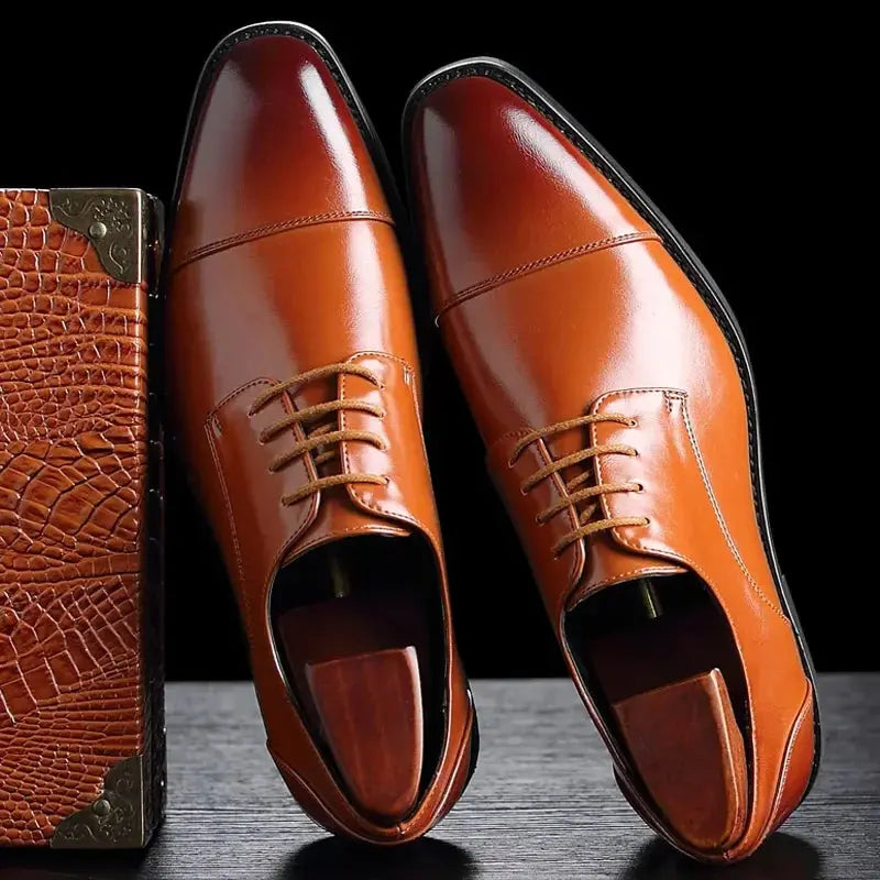 New Business Formal Men's Leather Shoes British Style Plus Size Men's Leather Shoes Foreign Trade Men's Leather Shoes Taobao TrenLux Wear