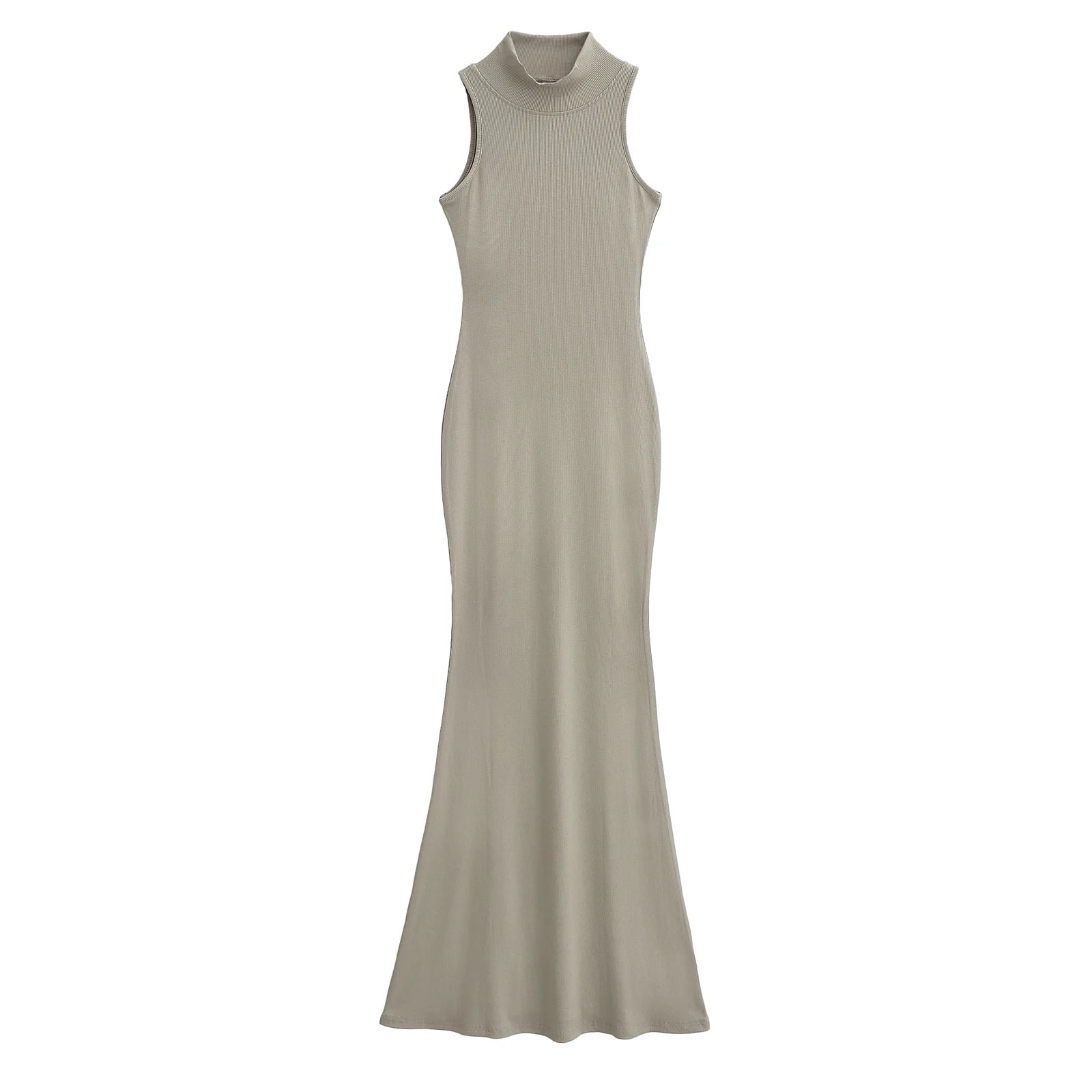 TrenLux Wear Women's Knit Turtleneck Bodycon Ankle-Length Maxi Dress