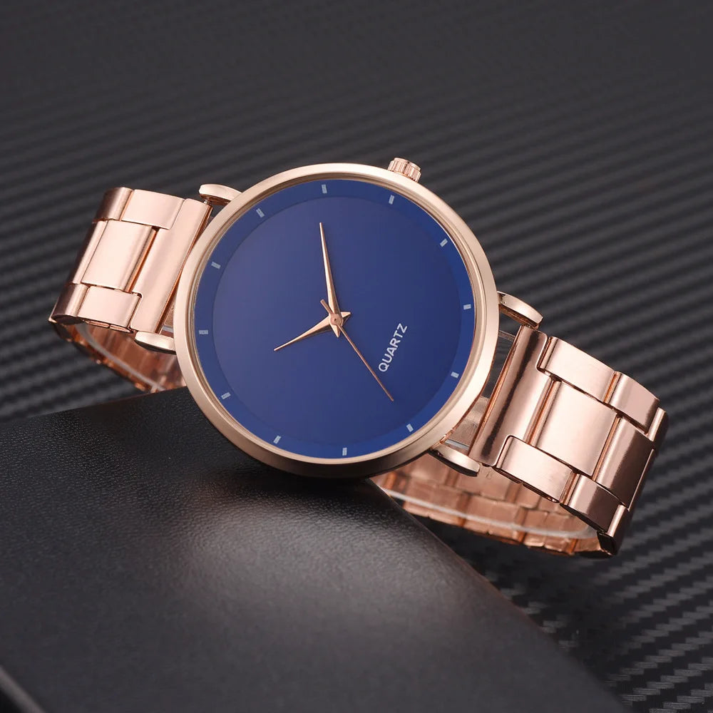 TrenLux Wear Women's Rose Gold Stainless Steel Fashion Business Quartz Wristwatch