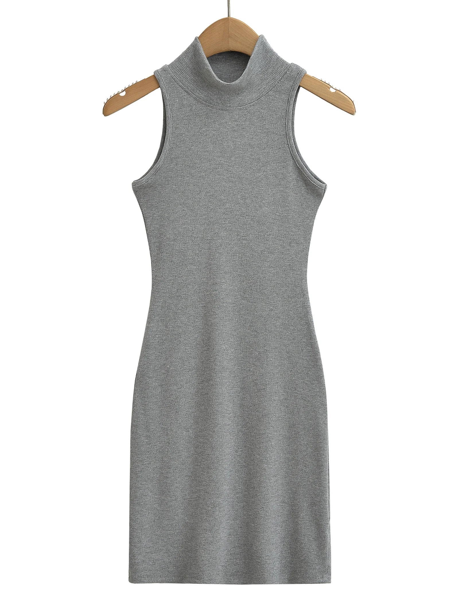 TrenLux Wear Women's Knit Turtleneck Bodycon Ankle-Length Maxi Dress