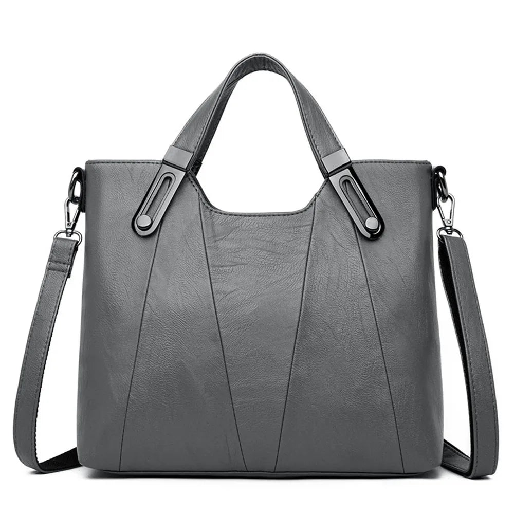TrenLux Wear Women's Luxury PU Leather Multi-Pocket Crossbody Shoulder & Tote Handbag