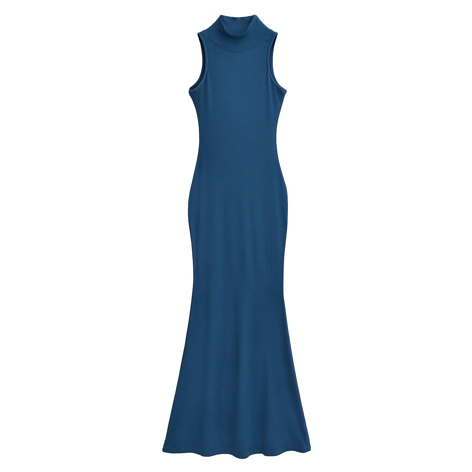TrenLux Wear Women's Knit Turtleneck Bodycon Ankle-Length Maxi Dress