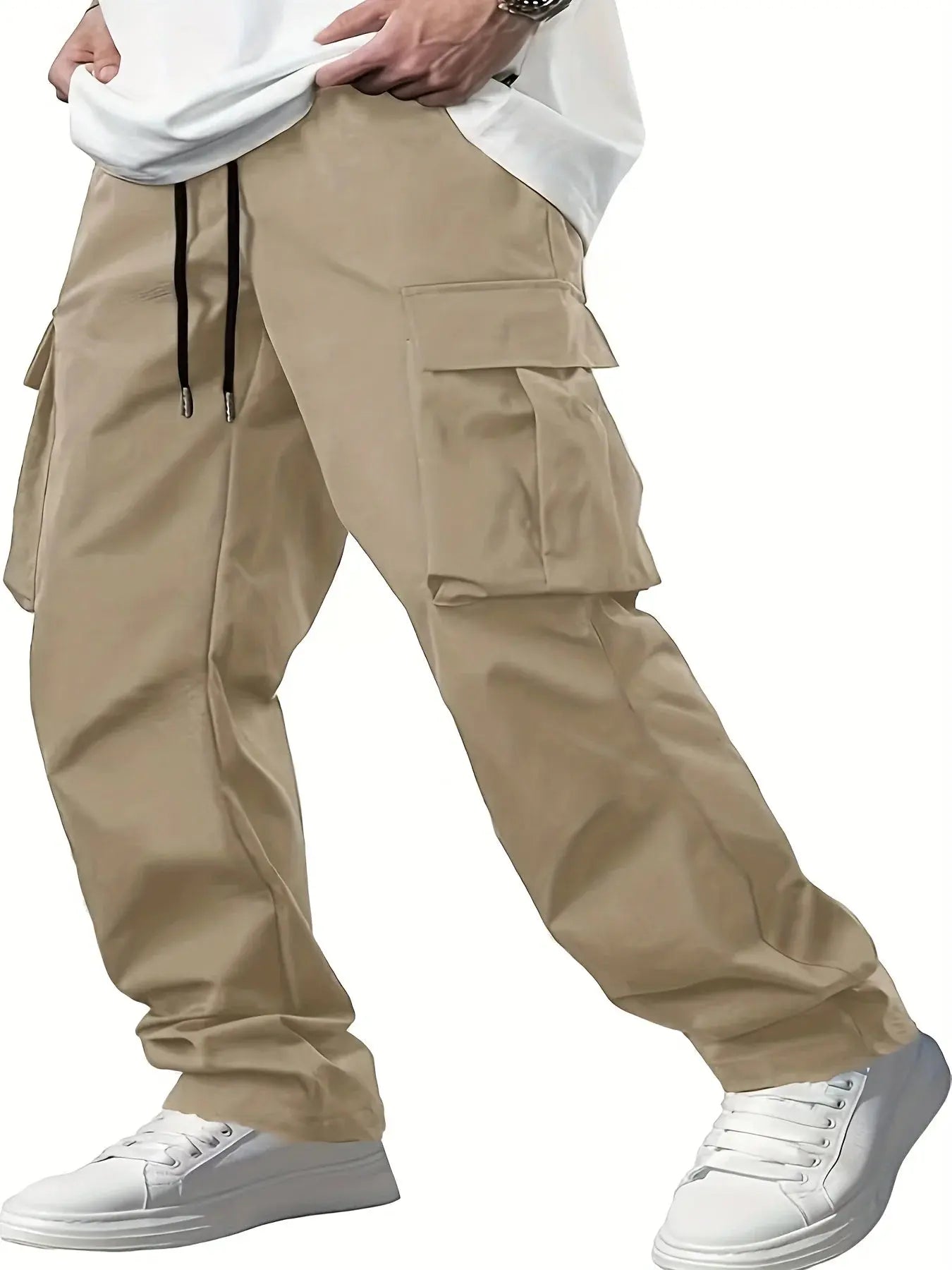 2025new men's workwear pants, European and American men's loose straight casual pants, men's workwear pocket pants Shop1103751257 Store