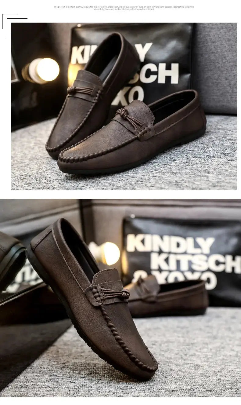 TrenLux Wear Men's Leather Slip-On Moccasin Comfortable Casual Driving Loafers TrenLux Wear