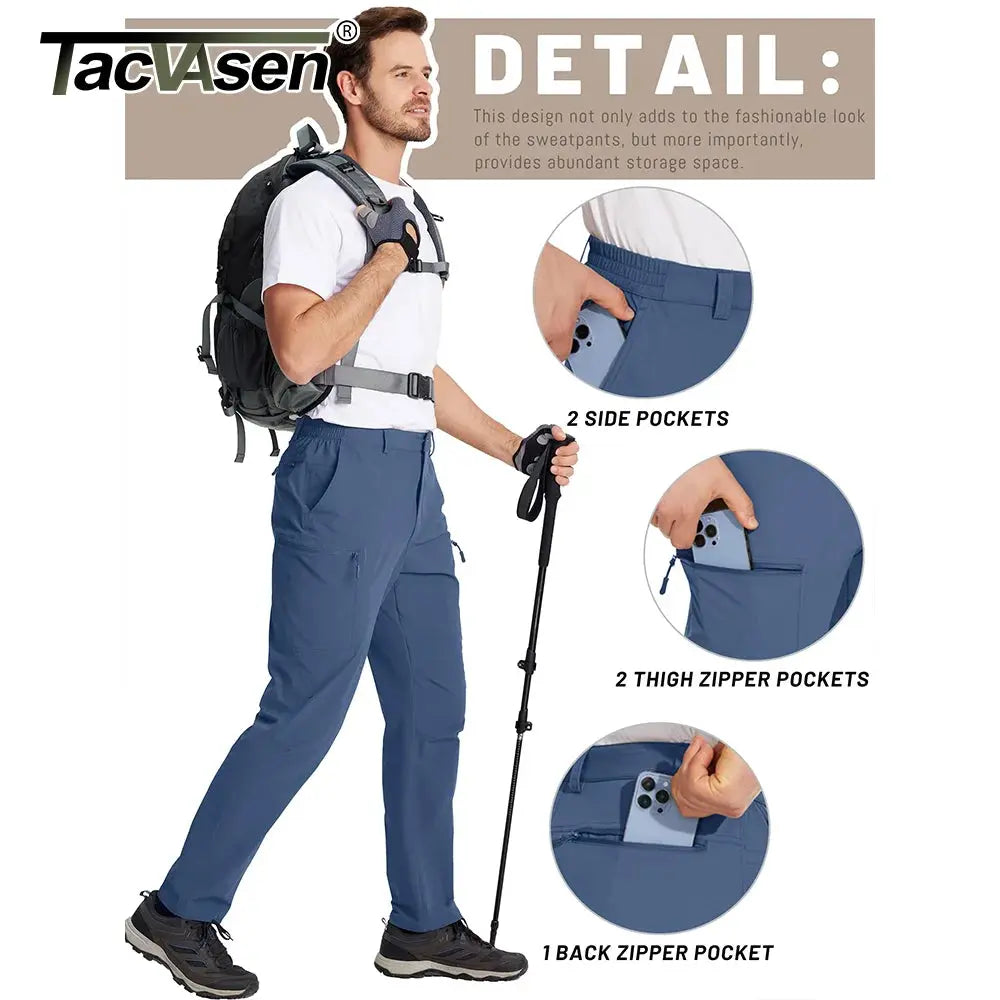 TACVASEN Lightweight Hiking Pants Mens Quick Dry Cargo Work Pants Nylon Waterproof Outdoor Trekking Fishing Pants Male Trousers TACVASEN Official Store